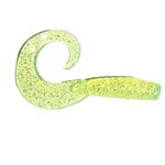 Grubs 3.5 " Clear Chartreuse Glitter