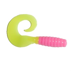 Grubs 3,5'' Bubblegum / Chartreuse tail