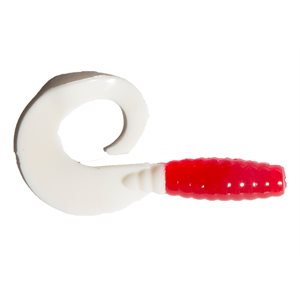 Grubs 3,5'' Red / WhiteTail