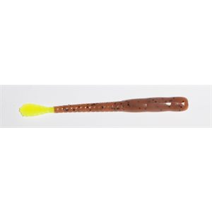 Finess Worm 4'' Pumpkinseed / Chartreuse Tail