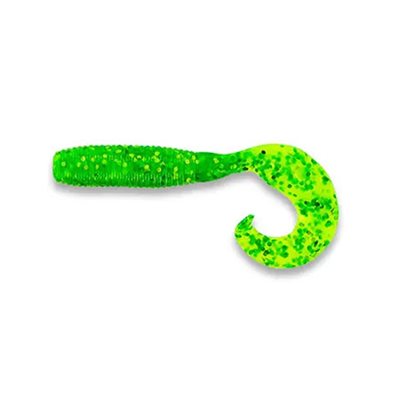 YAMAMOTO 4 Single Tail Grub Chartreuse W / Large Green & Ch