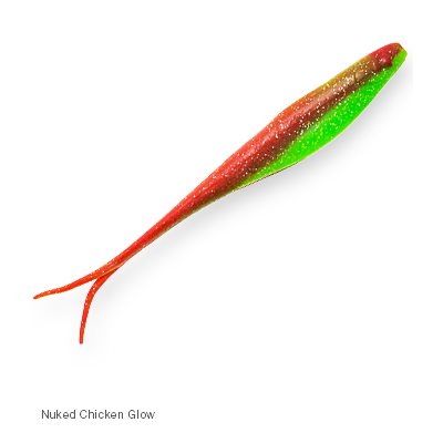 ZMAN Scented Jerk Shadz 4" Nuked Chicken Glow 5 / Pack